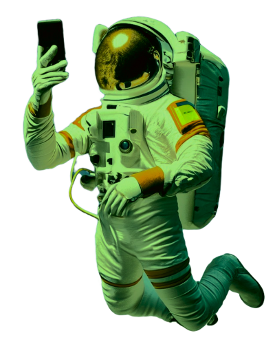 Firefly astronaut flying holding a cellphone 70445 2